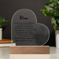 To My Mom | I Love You - Printed Heart Acrylic Plaque