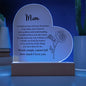 To My Mom | I Love You - Printed Heart Acrylic Plaque