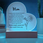 To My Mom | I Love You - Printed Heart Acrylic Plaque