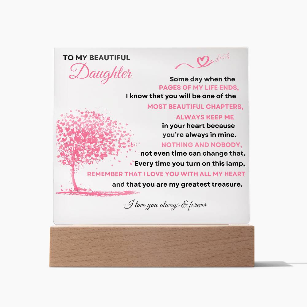 To My Daughter| Square  Acrylic Plaque