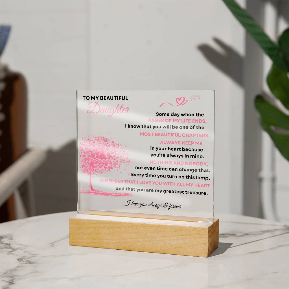 To My Daughter| Square  Acrylic Plaque