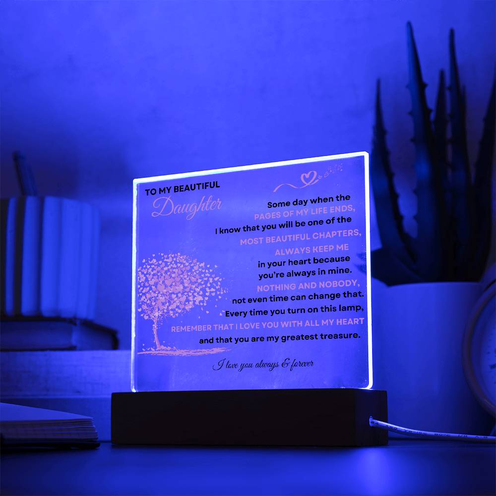 To My Daughter| Square  Acrylic Plaque
